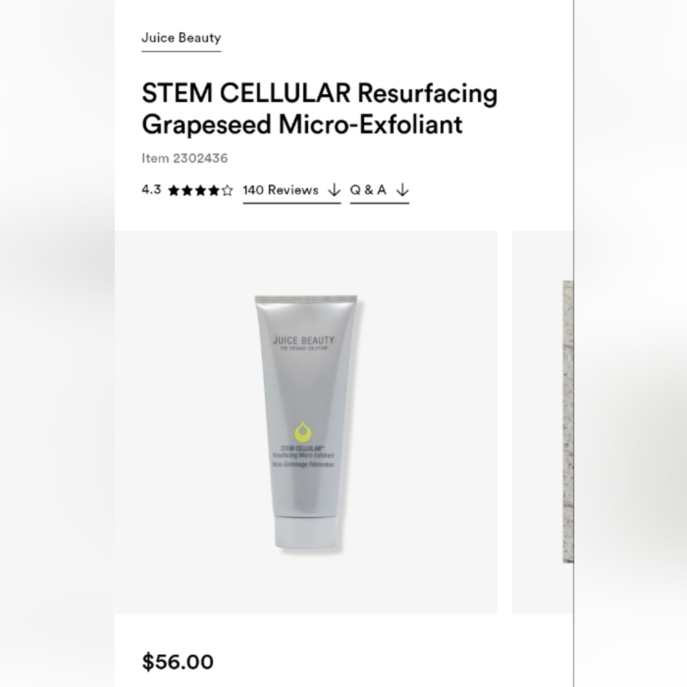 Juice Beauty Stem Cellular Resurfacing Micro Exfoliant.